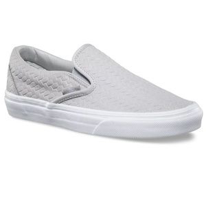 VANS “Off the Wall” EMBOSSED WOVEN SUEDE SLIP-ON 9.5